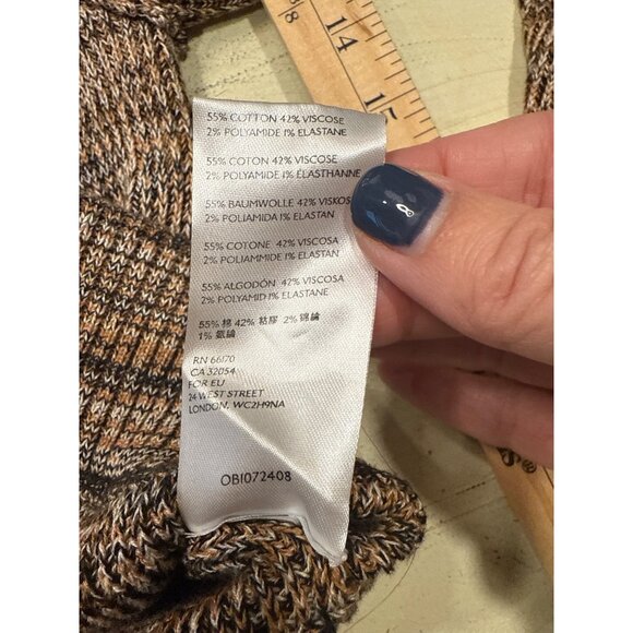 Free People Off-Shoulder Sugar Rush Sweater Brown/Black L Boho Winter - Picture 6 of 8